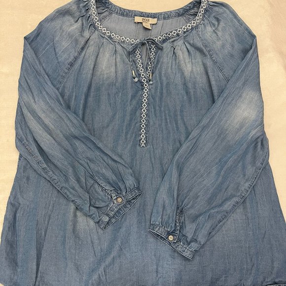 American Vintage Blue Lyocell Carmella Top Women's, XXL Chambray Artic Blue - Picture 3 of 5